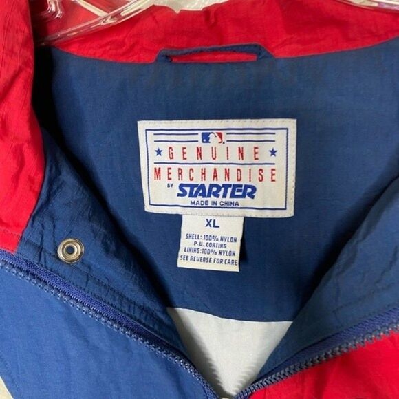 Vintage Cleveland Indians Starter wind breaker navy blue red white chief wahoo - Picture 11 of 12